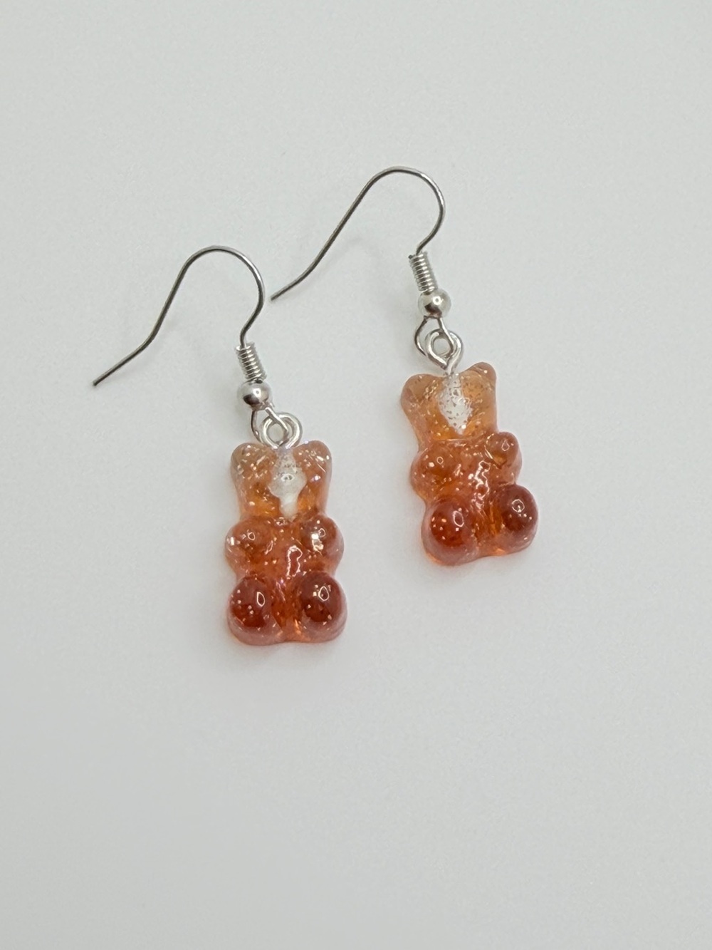 Orange Gummy Bear Dangle Earrings Cute Resin Drop Y2K Festival Jewelry